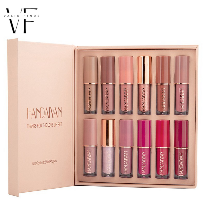 VF Premium LippenstiftSet™ | Wasserfester Lippenstift für einen natürlichen Look oder eine intensive Farbe! (12 Farben)